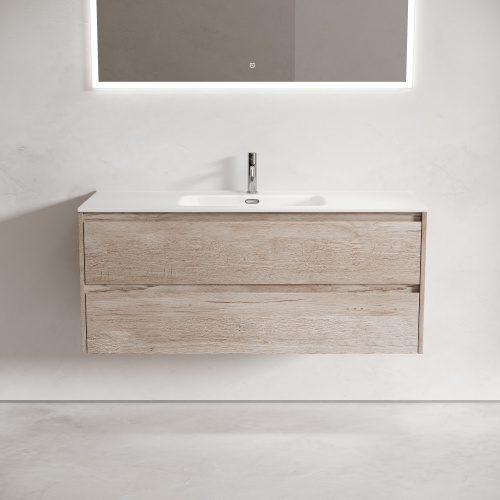 Тумба под раковину Sancos Libra LB120-1EG 119х45х50 подвесная цвет дуб галифакс натуральный - фото 4